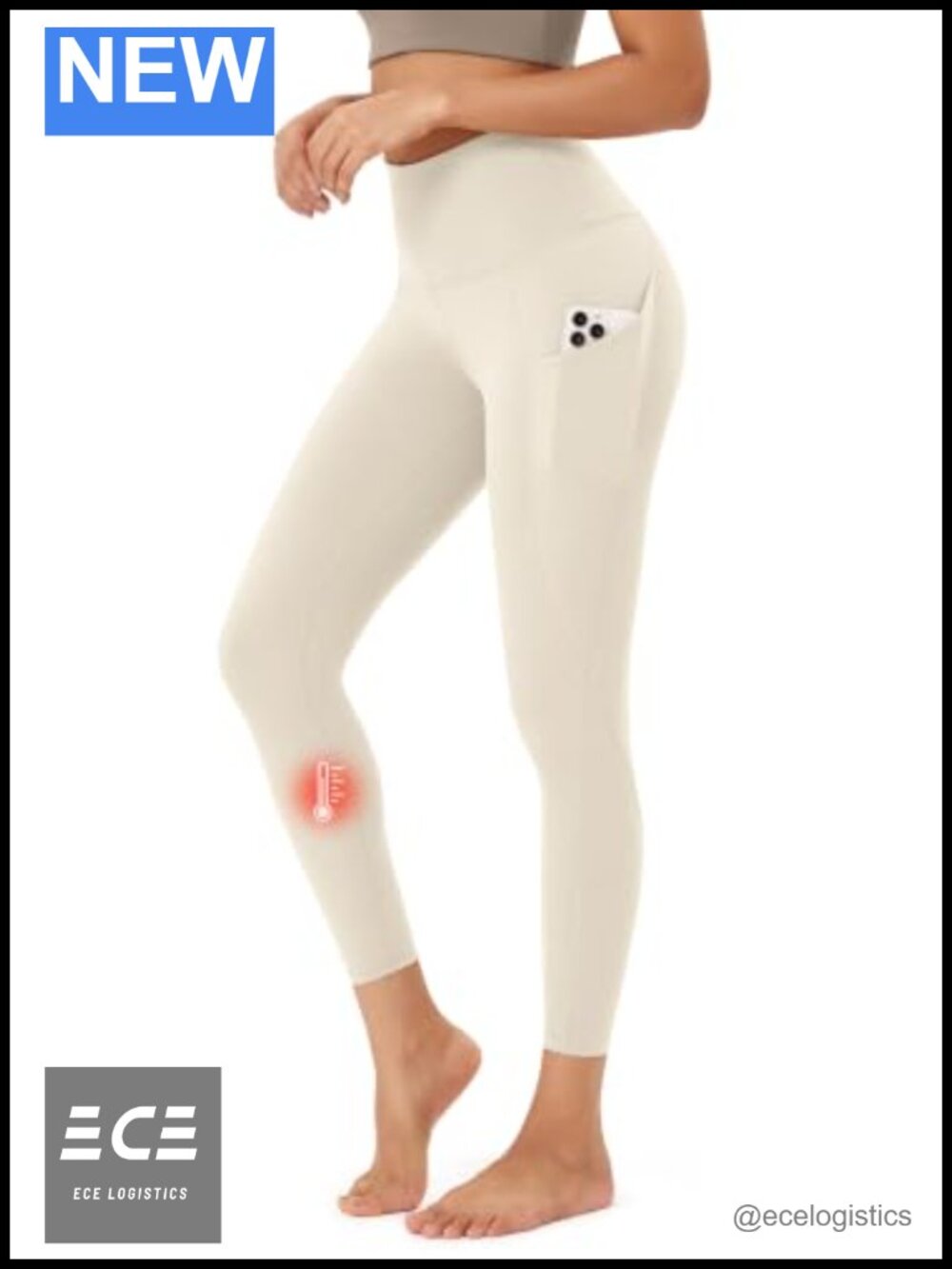 Fleece Lined High Waist Yoga Leggings with Pockets Thermal